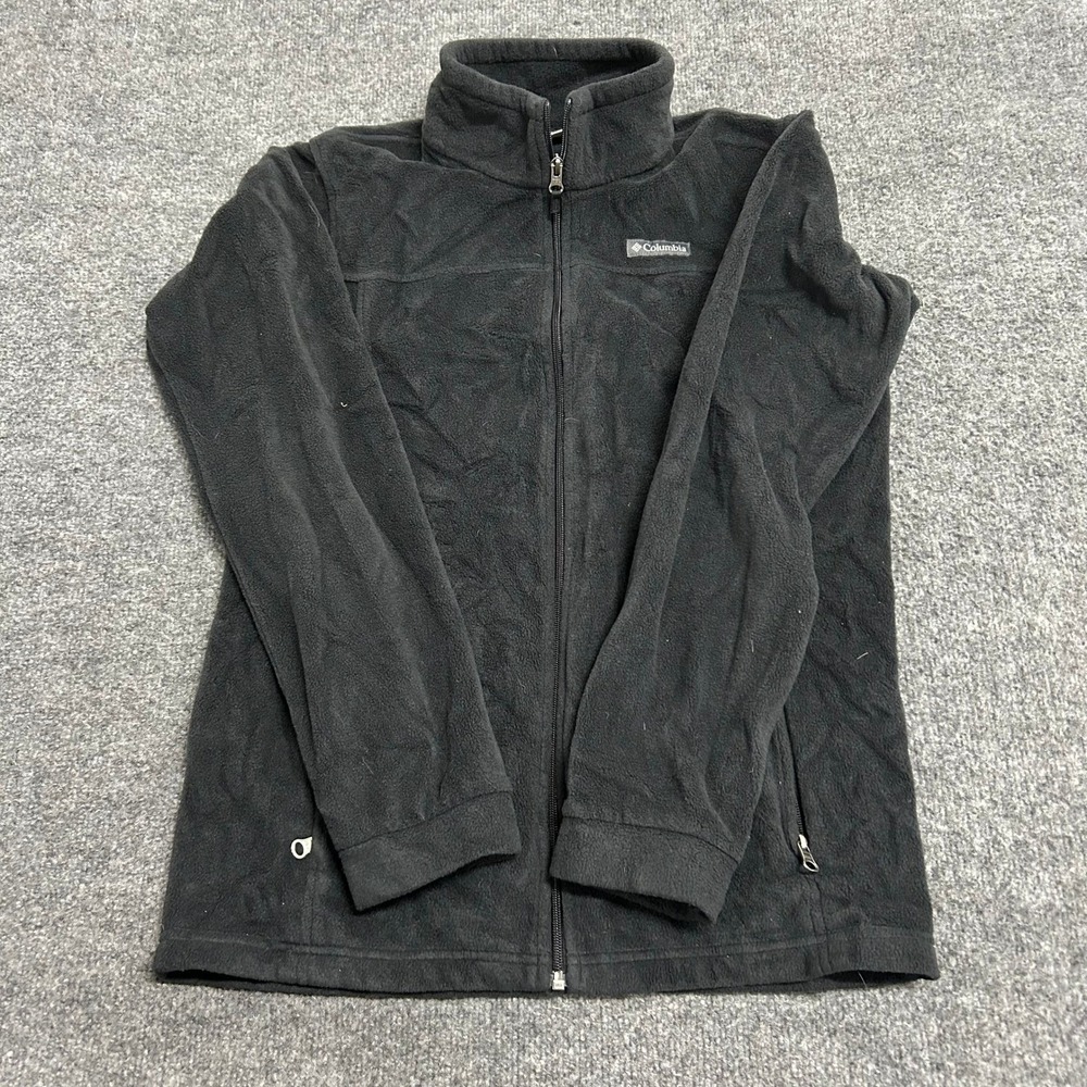 Columbia Jacket Womens XL Black Fleece Full Zip Outdoor Casual Soft 65300